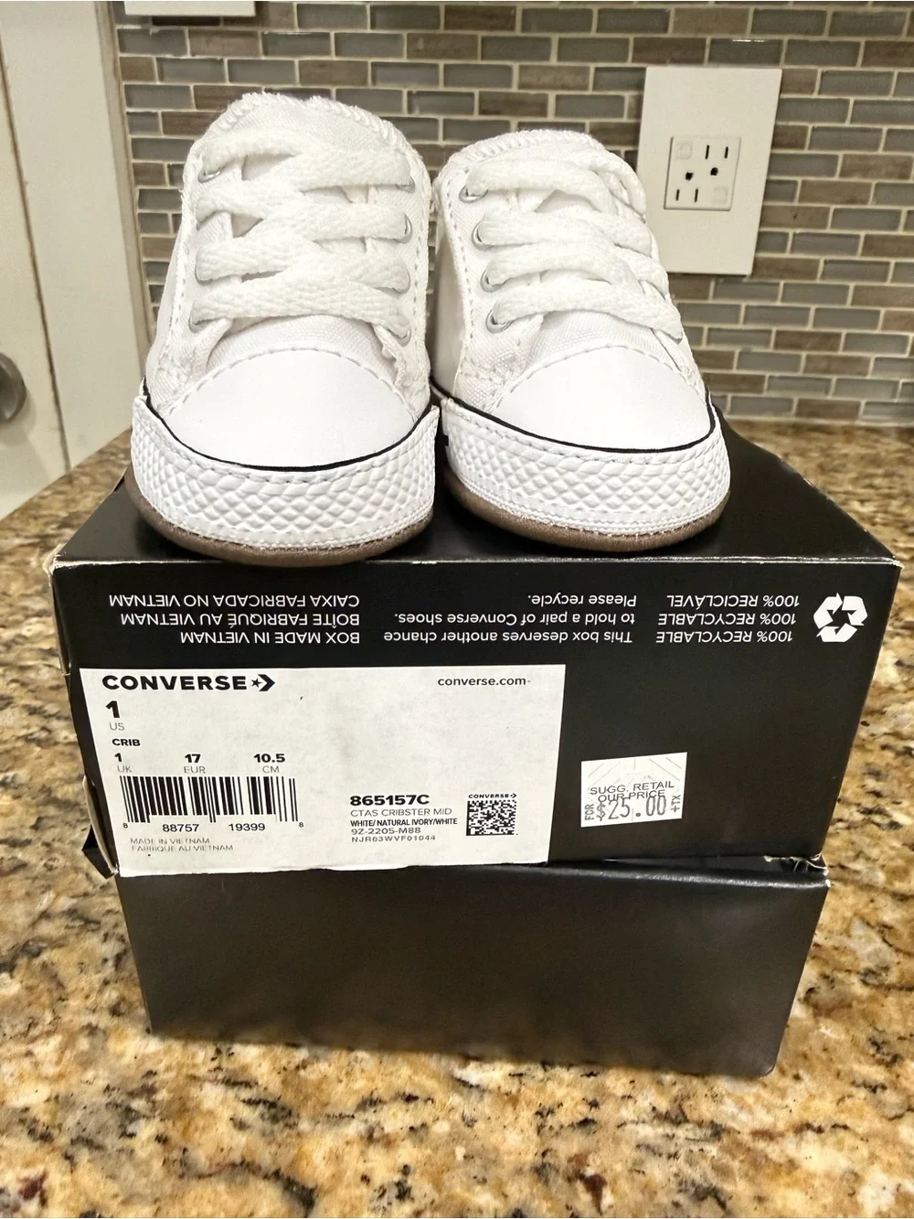 Converse Kids White Canvas Sneakers